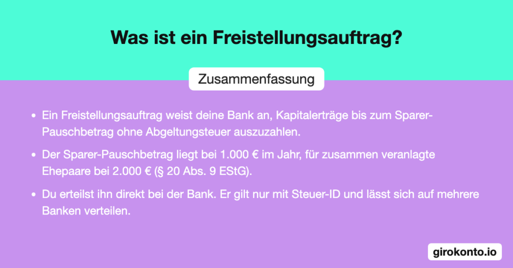 Was ist ein Freistellungsauftrag?