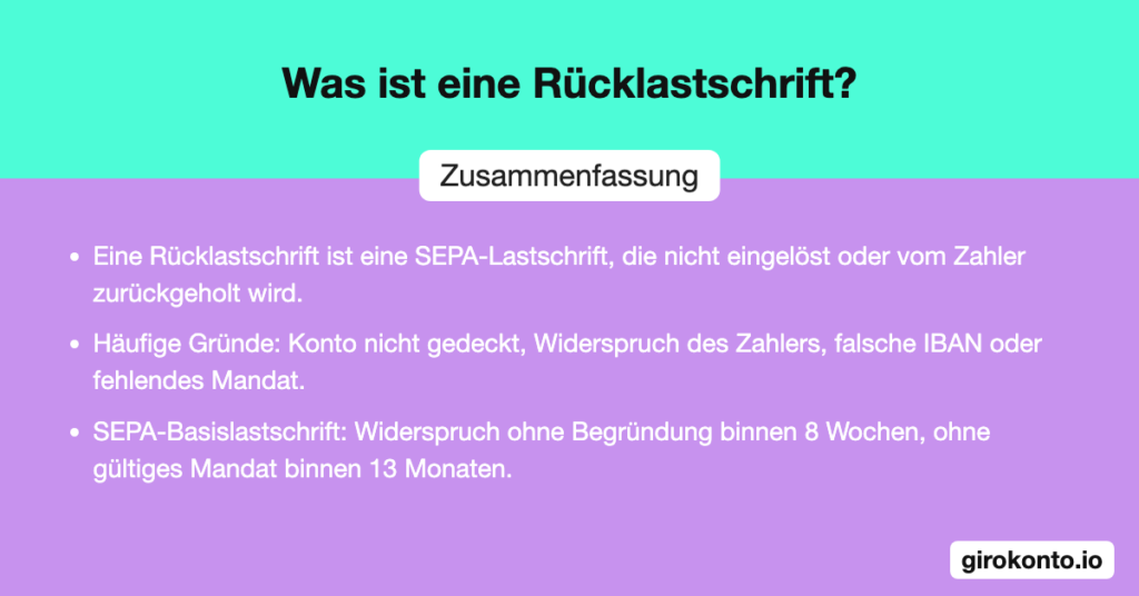 Was ist eine Rücklastschrift?
