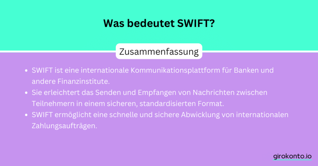 Was bedeutet SWIFT?