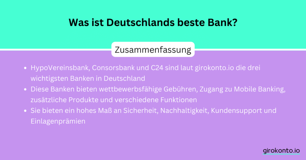 Was ist Deutschlands beste Bank?
