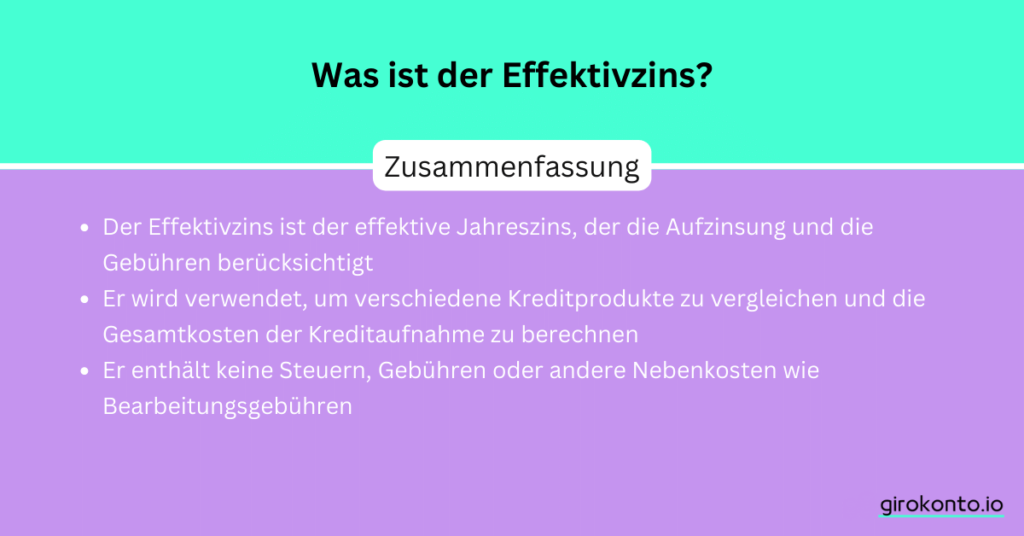 Was ist der Effektivzins?