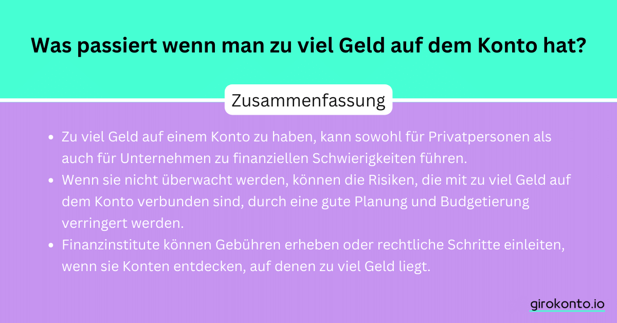 Was passiert wenn man zu viel Geld auf dem Konto hat? | girokonto.io