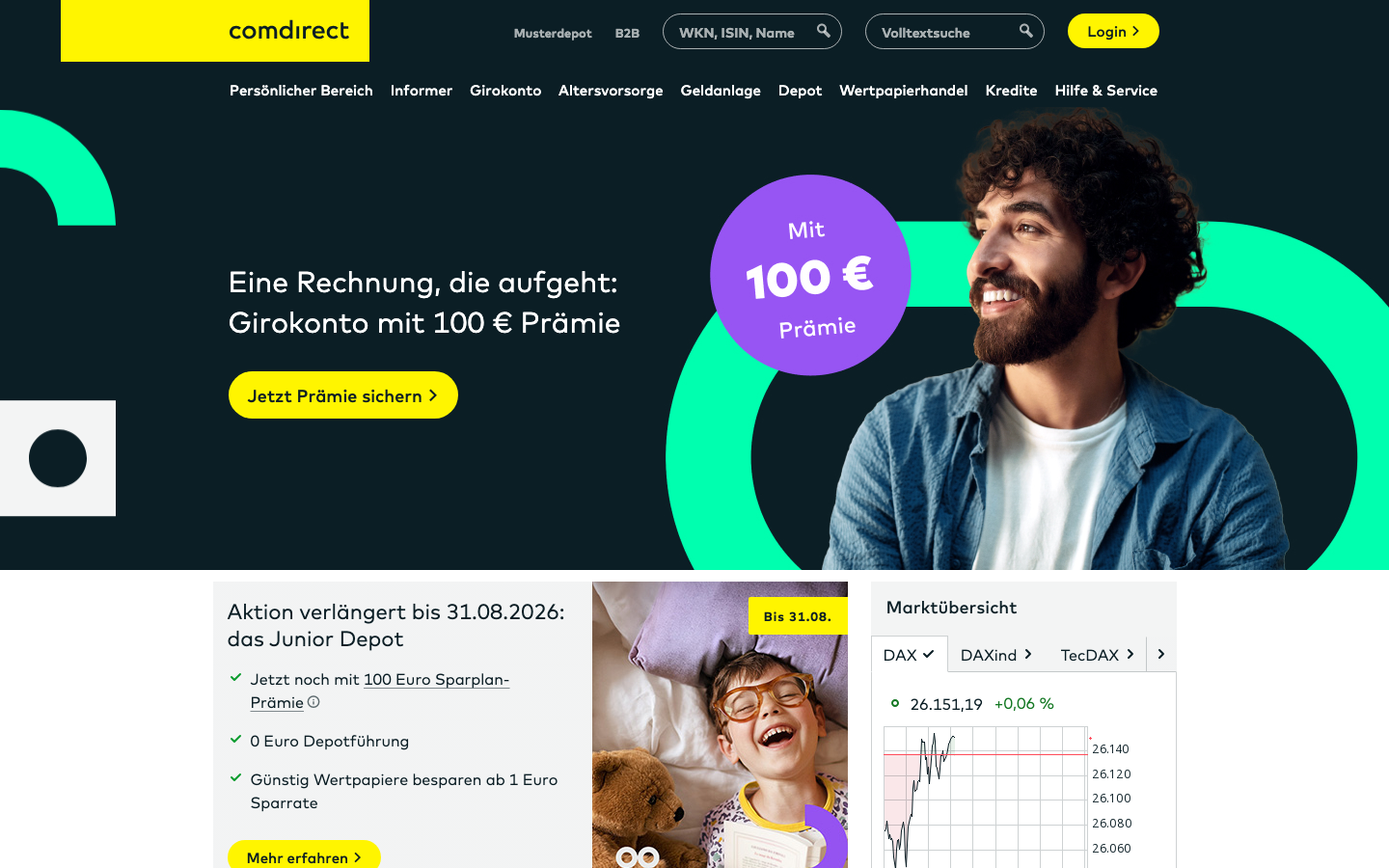 comdirect Girokonto Plus Startseite