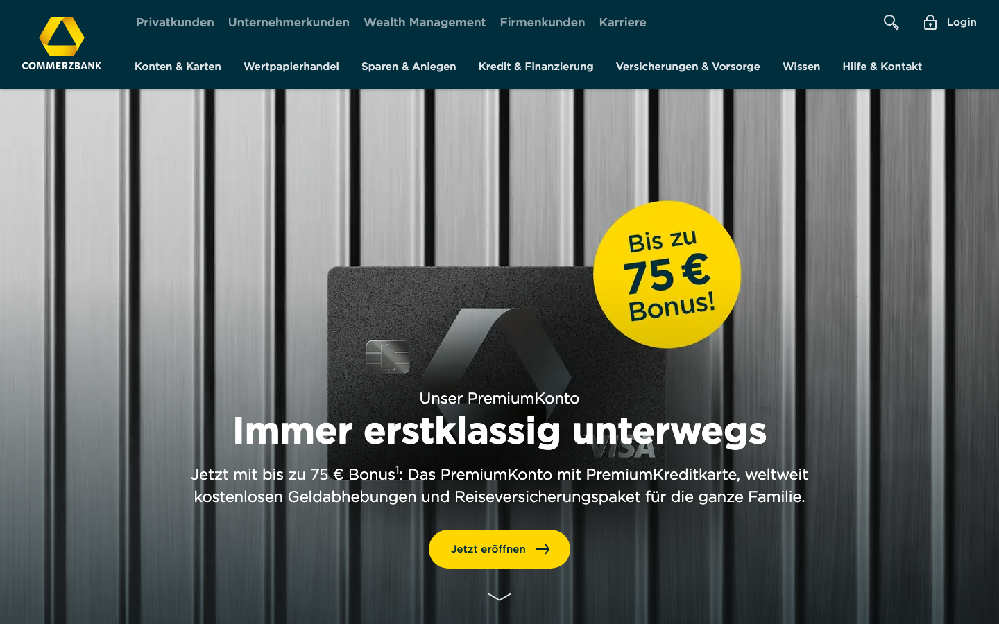 Commerzbank PremiumKonto Startseite