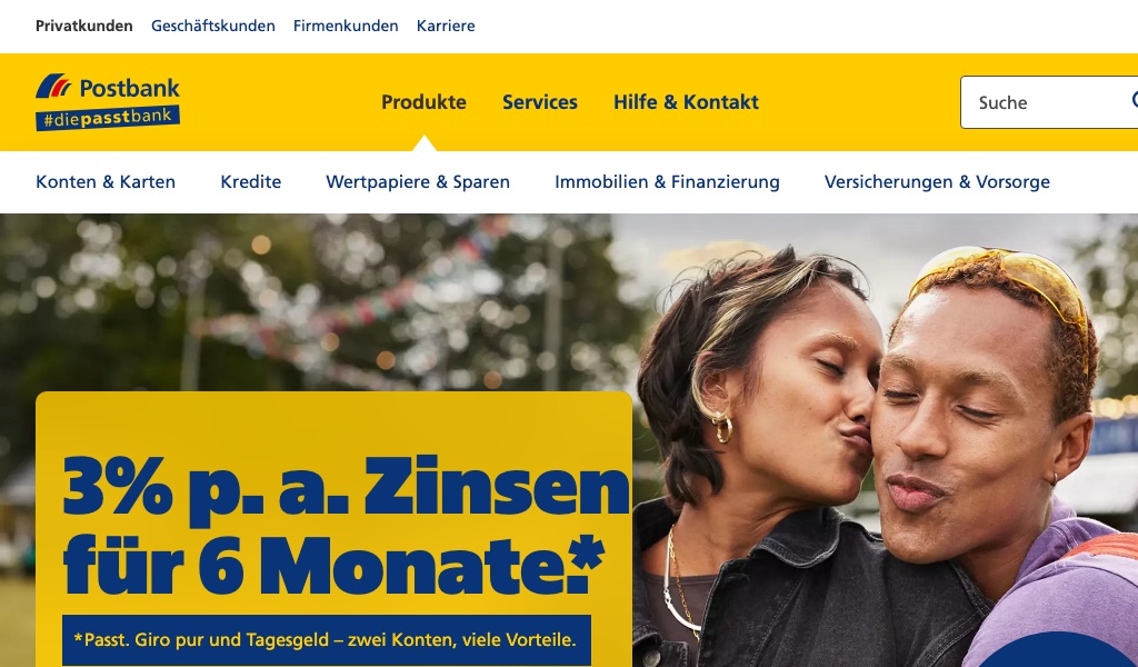 Screenshot Postbank